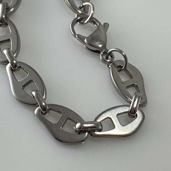 Mariner Coffee Bean Chain Link Bracelet Stainless Steel - Picture 9 of 10